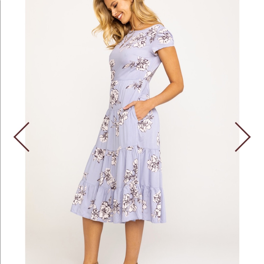 NEW • Free People • Rita Tiered Floral Midi Dress - Picture 3 of 7